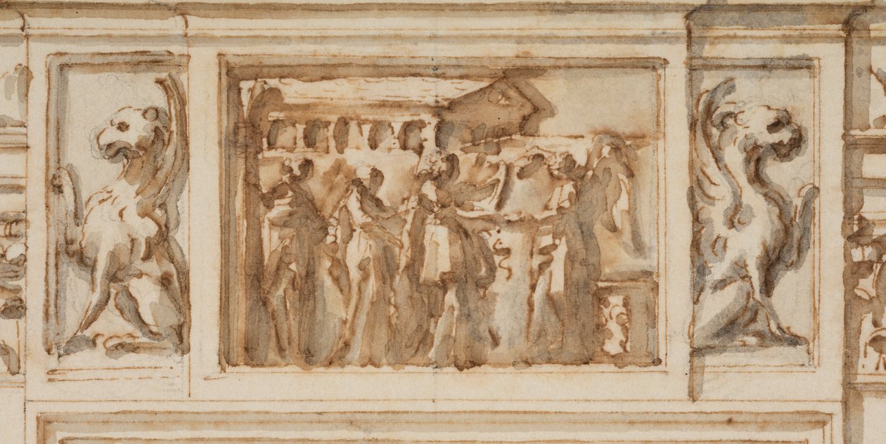 Entwurf für das Nordportal, Große Galerie, Villa Albani, Rom, Italien, 1755–56 von Carlo Marchionni