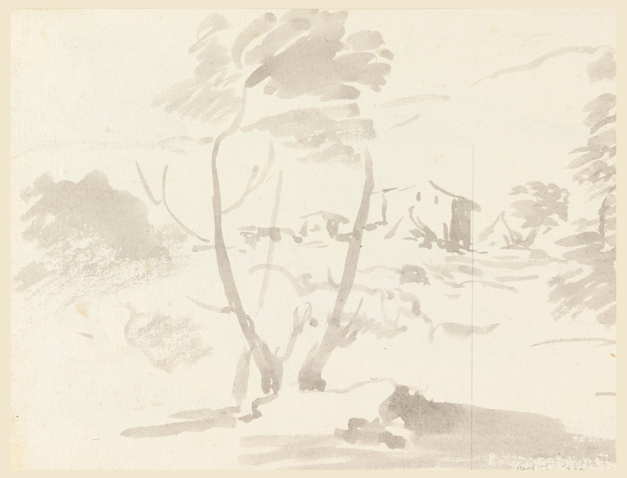 Skizze von Bäumen in einer Landschaft von Carlo Marchionni