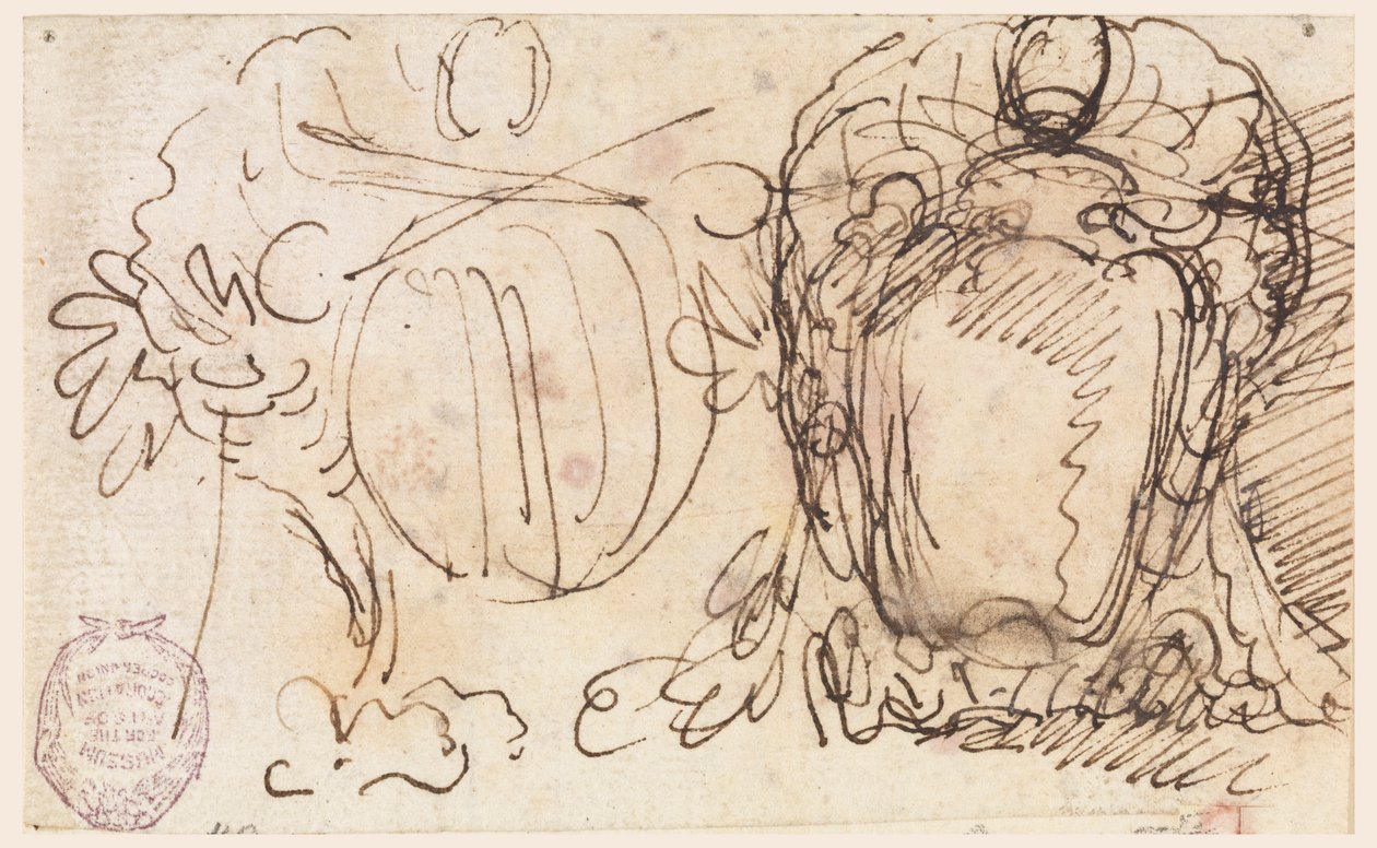 Zwei Wappenschilde für das Wappen von Papst Benedikt XIV. von Carlo Marchionni