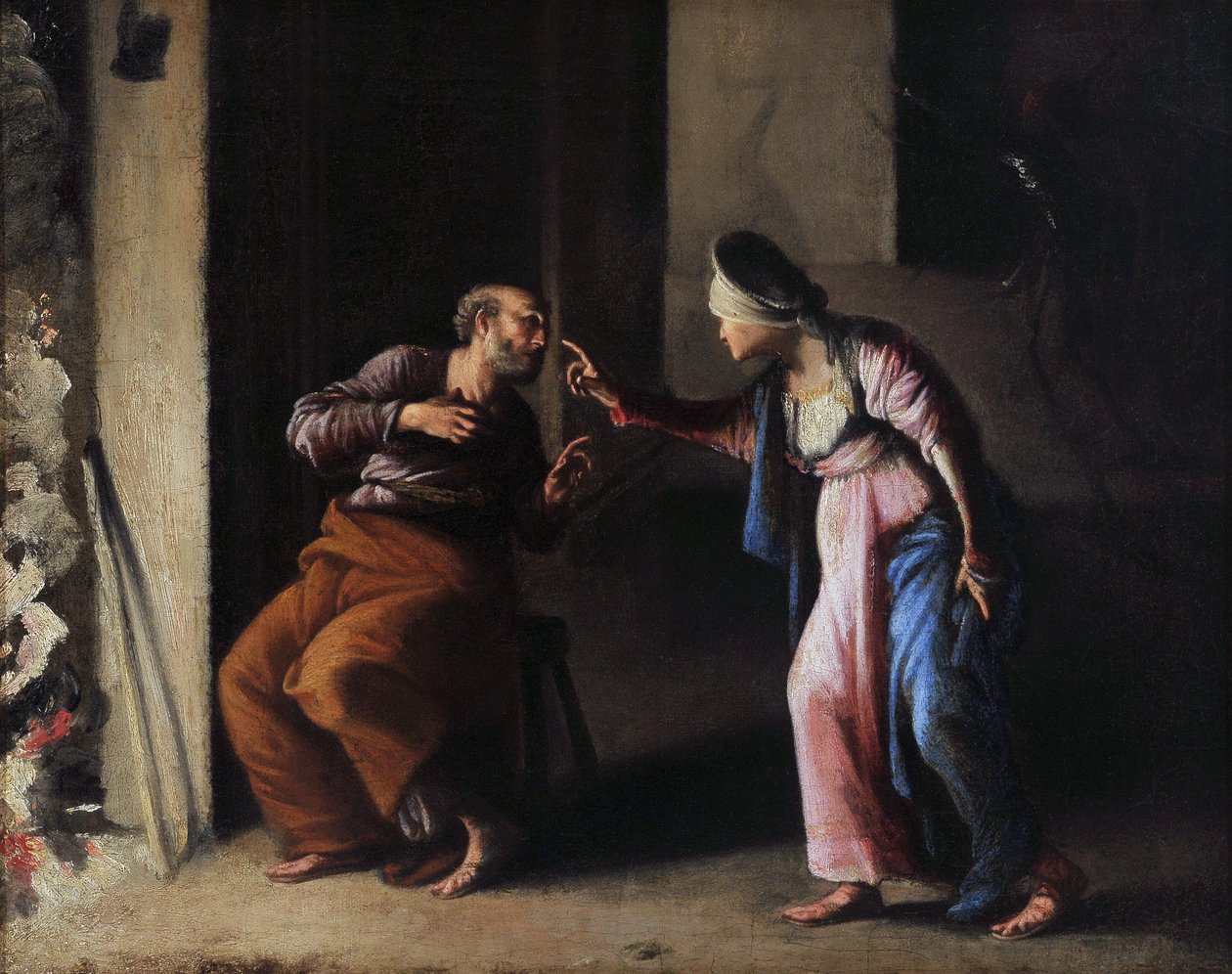 Die Verleugnung des heiligen Petrus von Carlo Saraceni