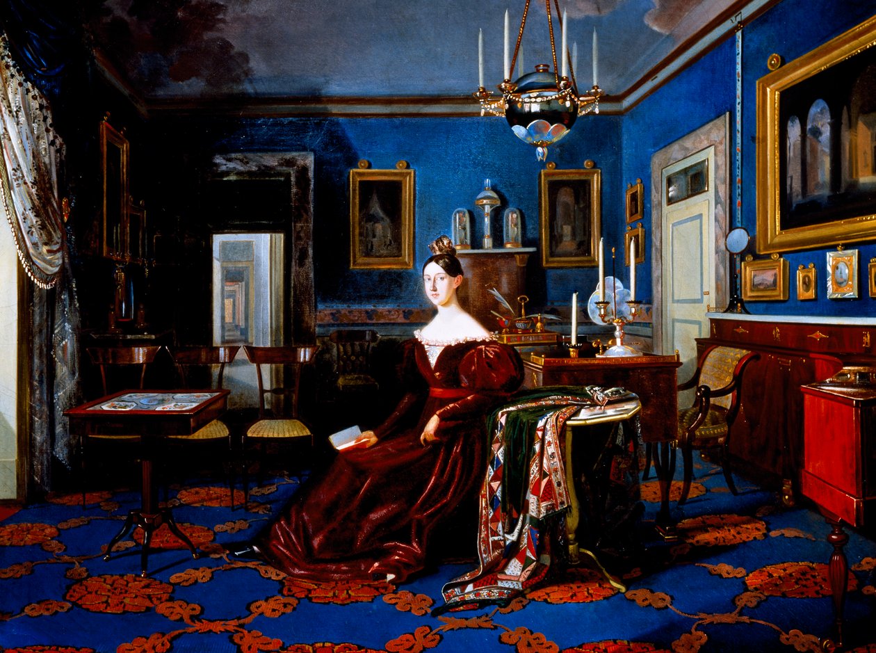 Porträt von Maria Cristina von Savoyen im Palast von Caserta von Carlo de Falco