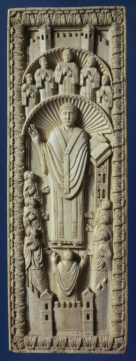 Ein Erzbischof unter seinem Chor, ca. 875 n. Chr. von Carolingian School