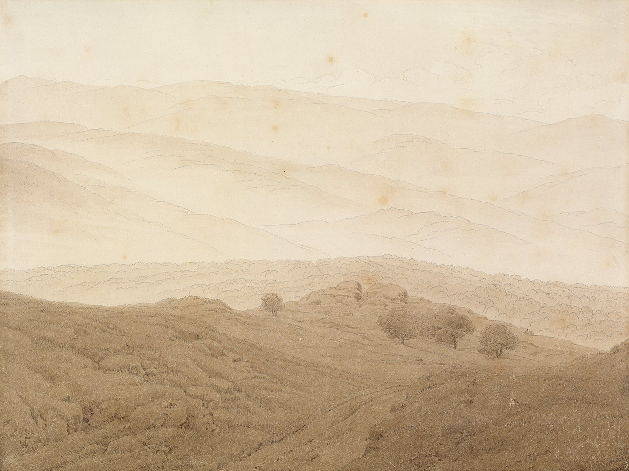 Berglandschaft bei Teplitz von Caspar David Friedrich