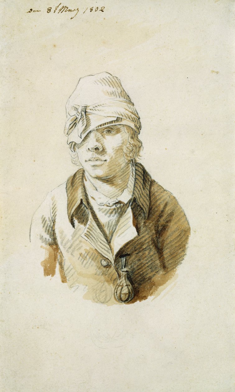 Selbstporträt mit Mütze und Augenklappe, 8. Mai 1802 von Caspar David Friedrich