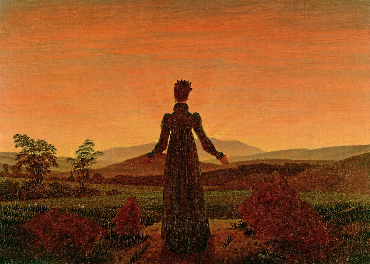 Frau bei Morgendämmerung von Caspar David Friedrich