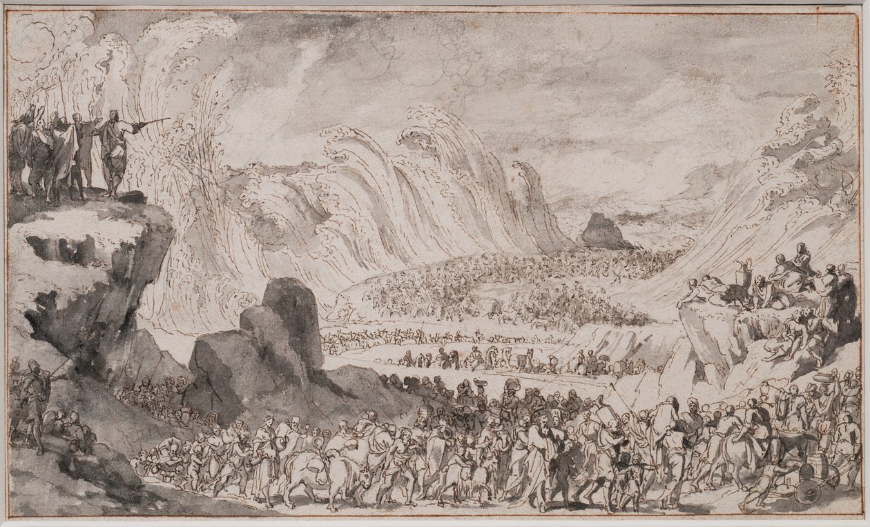 Moses teilt das Rote Meer von Caspar Luyken
