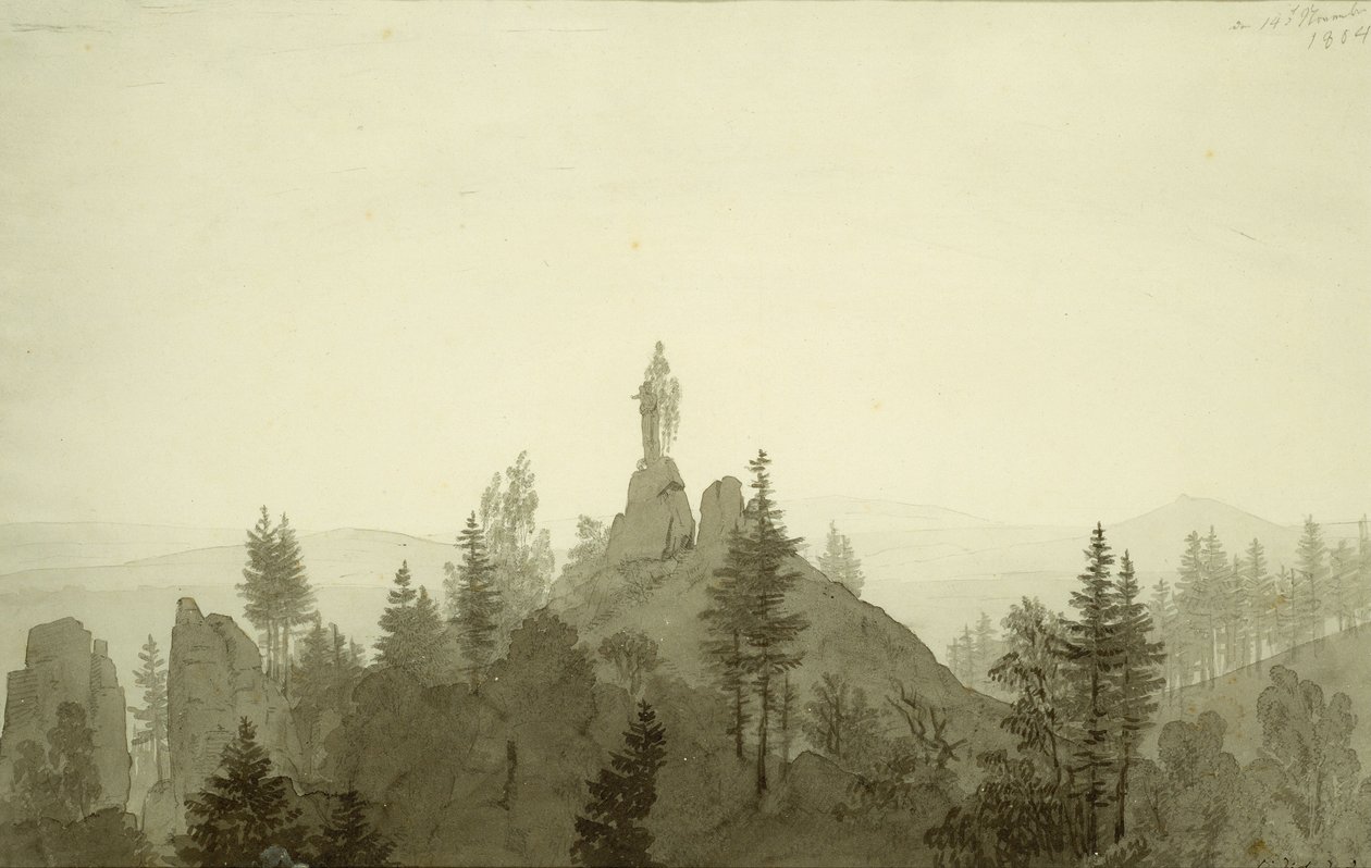Statue der Madonna in den Bergen von Caspar David Friedrich