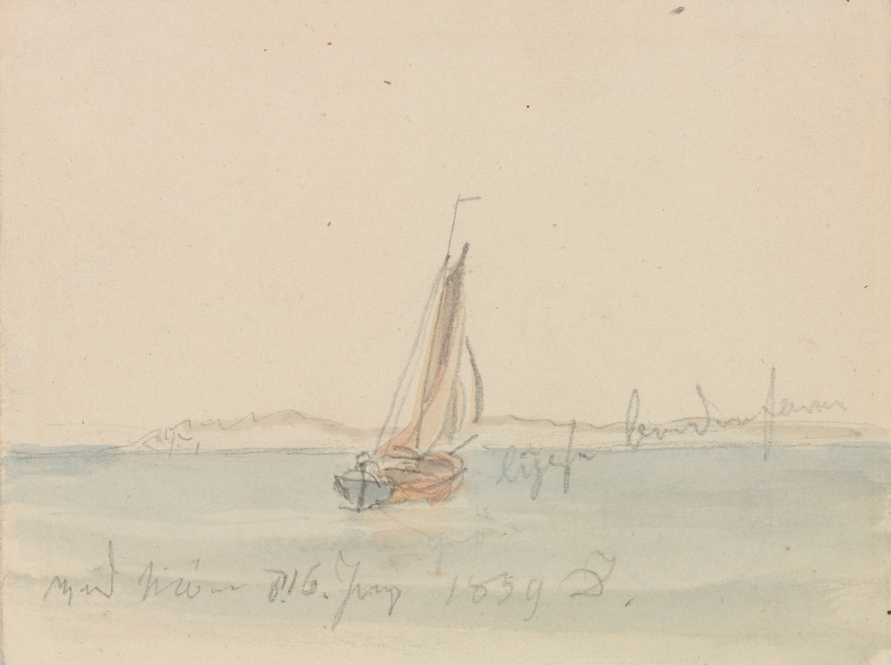 Dahl, Johan Christian - Segelboot vor Møn von Caspar David Friedrich