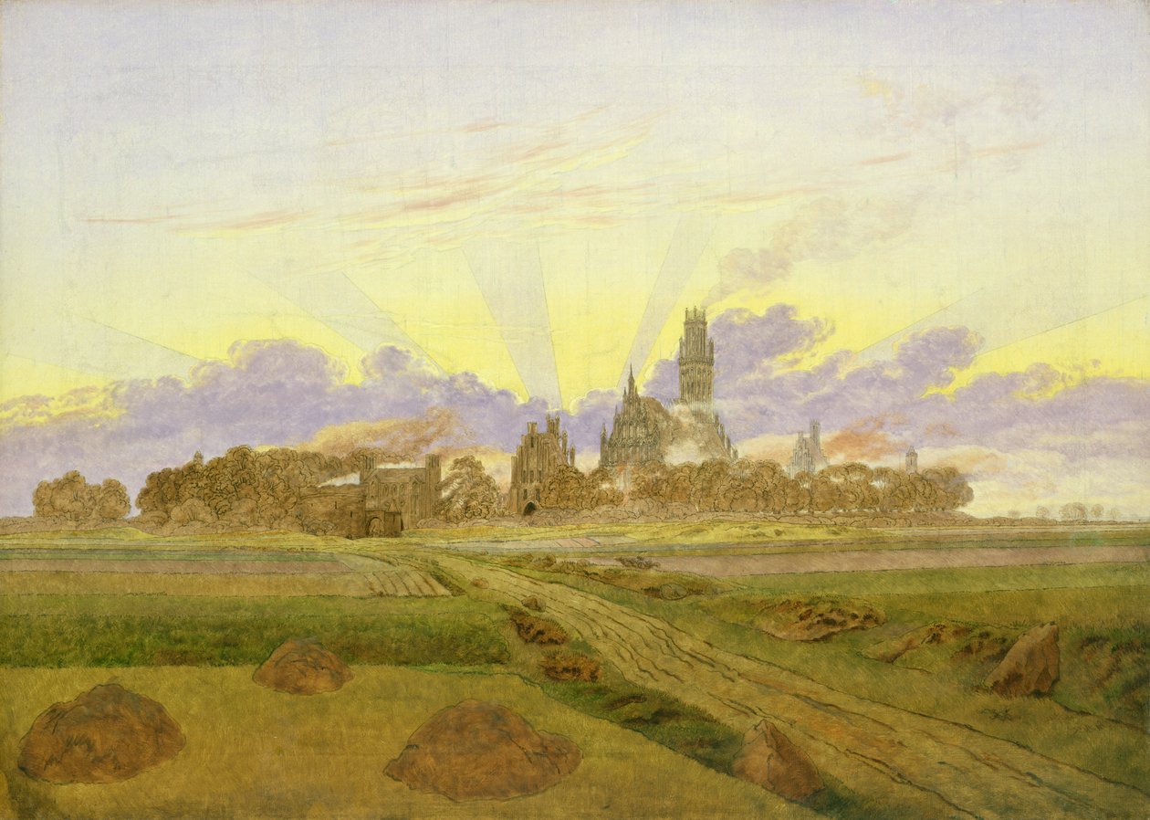 Morgendämmerung in Neubrandenburg von Caspar David Friedrich