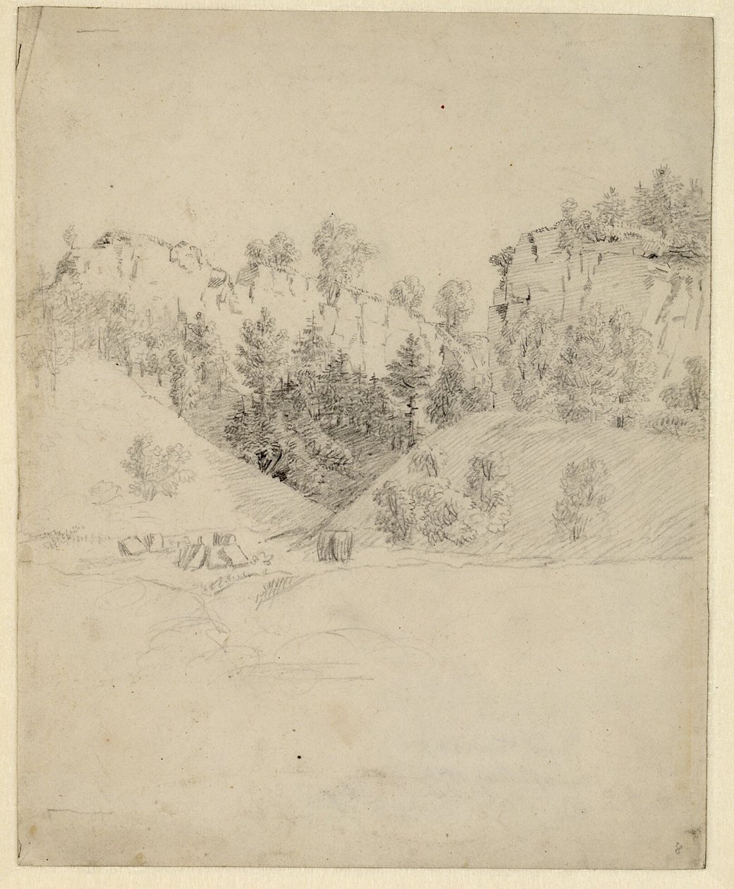 Landschaft mit einem Steinbruch von Caspar David Friedrich