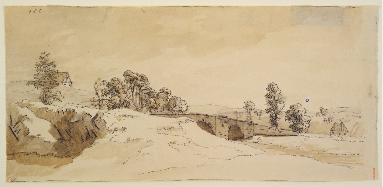 Landschaft mit Brücke von Caspar David Friedrich