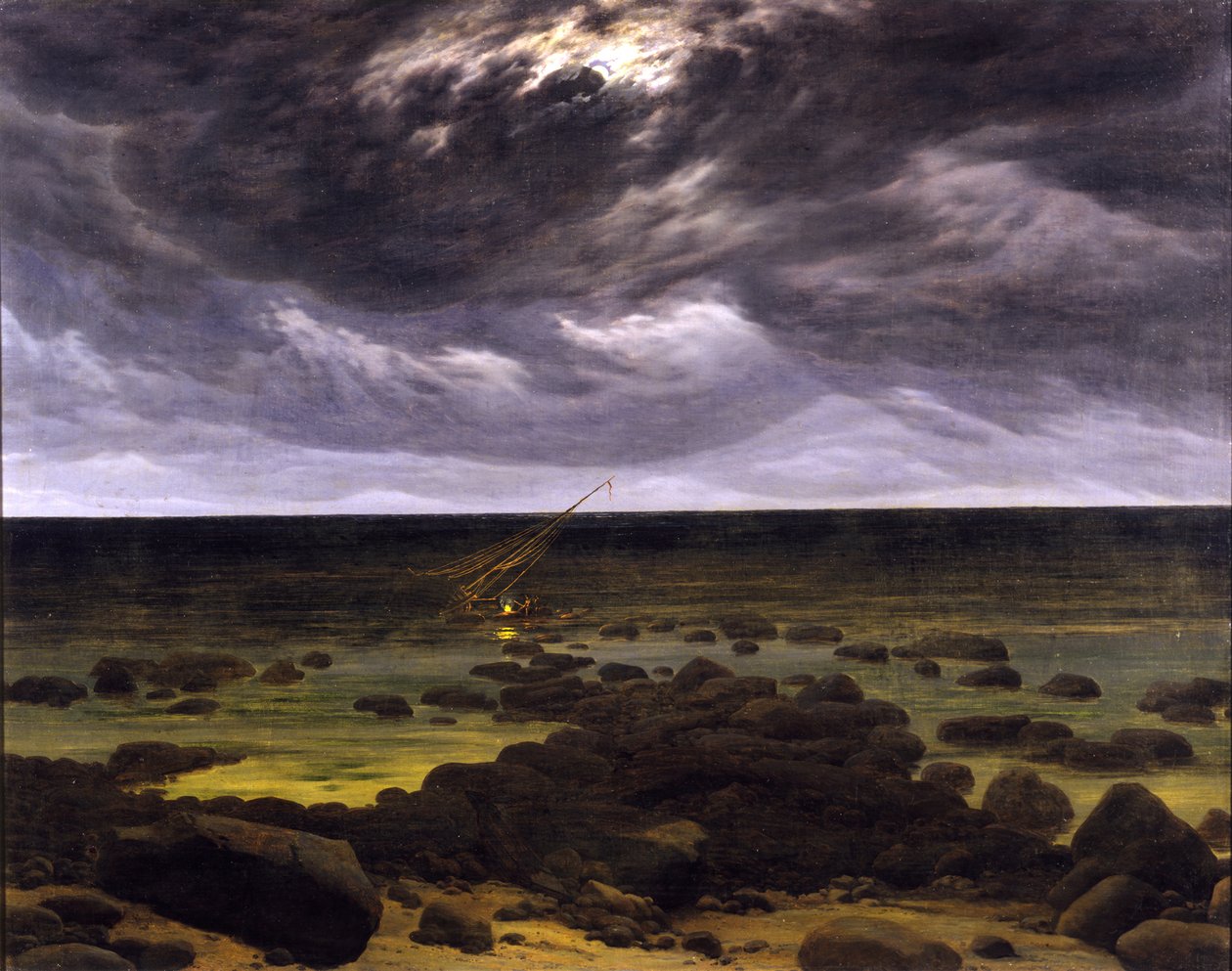Meeresküste bei Mondschein von Caspar David Friedrich