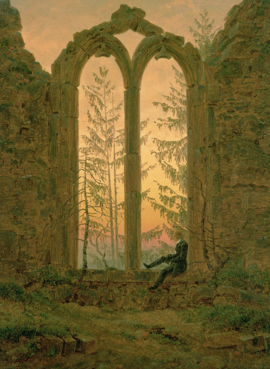 Ruinen des Klosters Oybin (Der Träumer) von Caspar David Friedrich