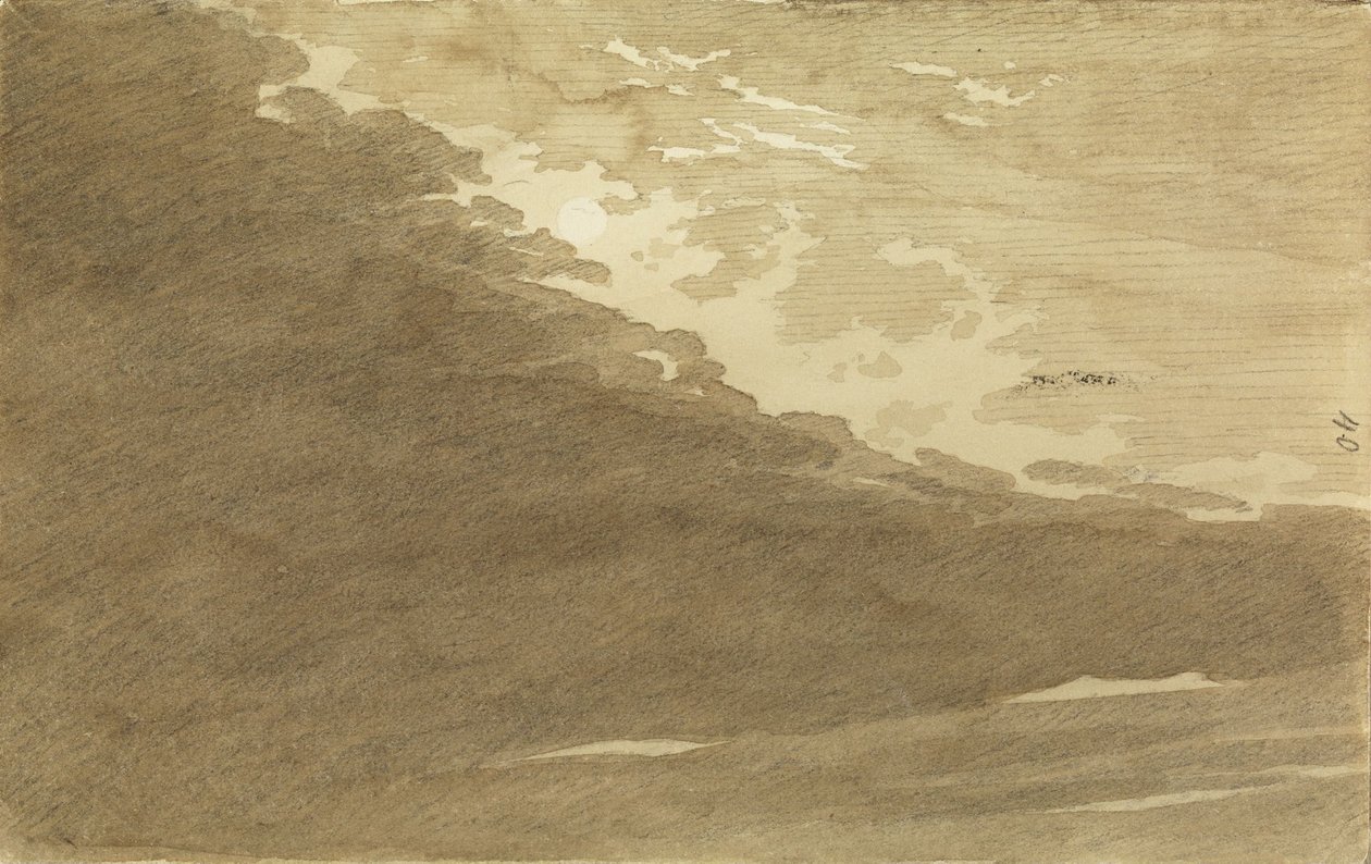 Himmelsstudie im Mondschein von Caspar David Friedrich