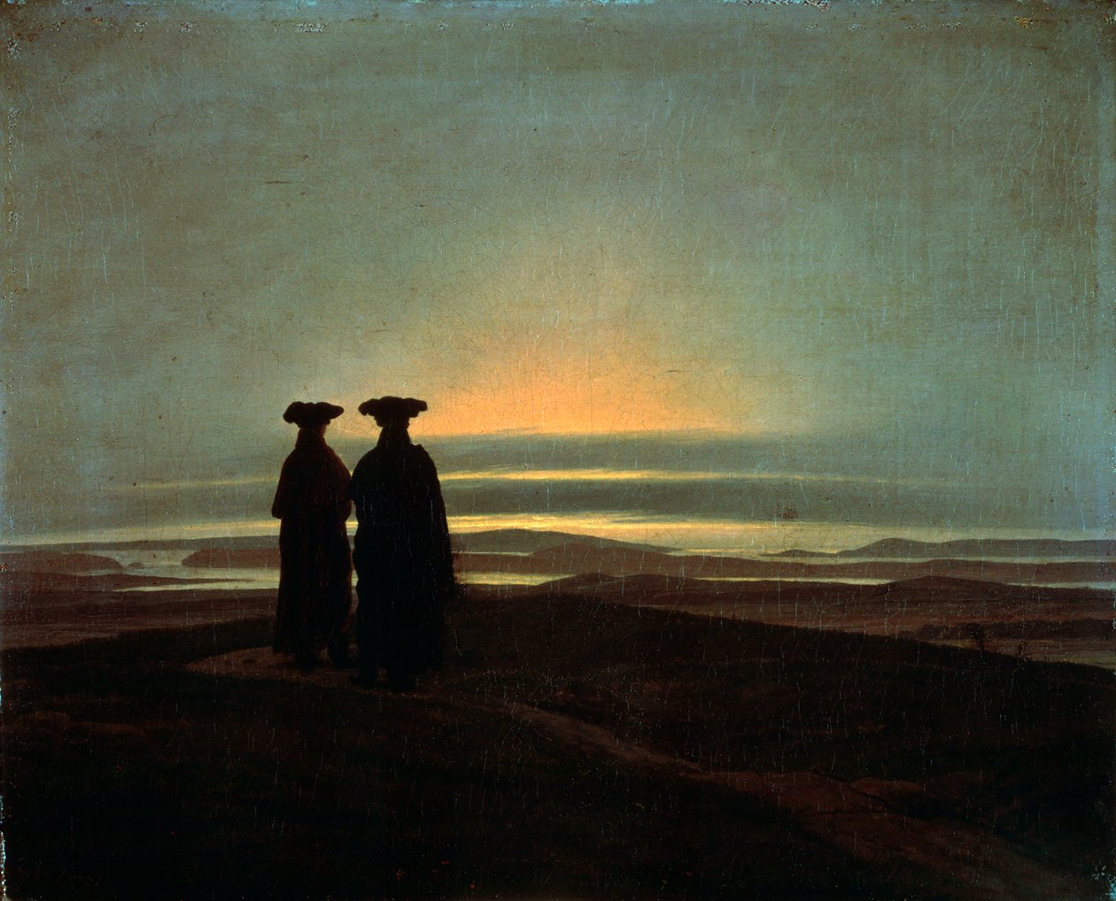 Sonnenuntergang Brüder, zwischen 1830 und 1835 von Caspar David Friedrich