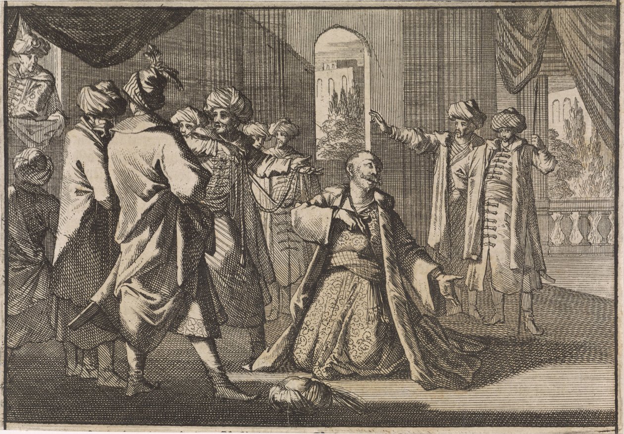 Emir Fakardin fleht Sultan Murat IV um sein Leben an, 1633 von Caspar Luyken (attributed to)