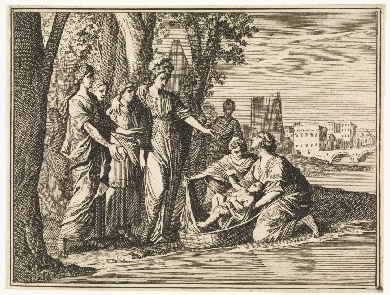 Moses wird von der Tochter des Pharao gefunden von Caspar Luyken