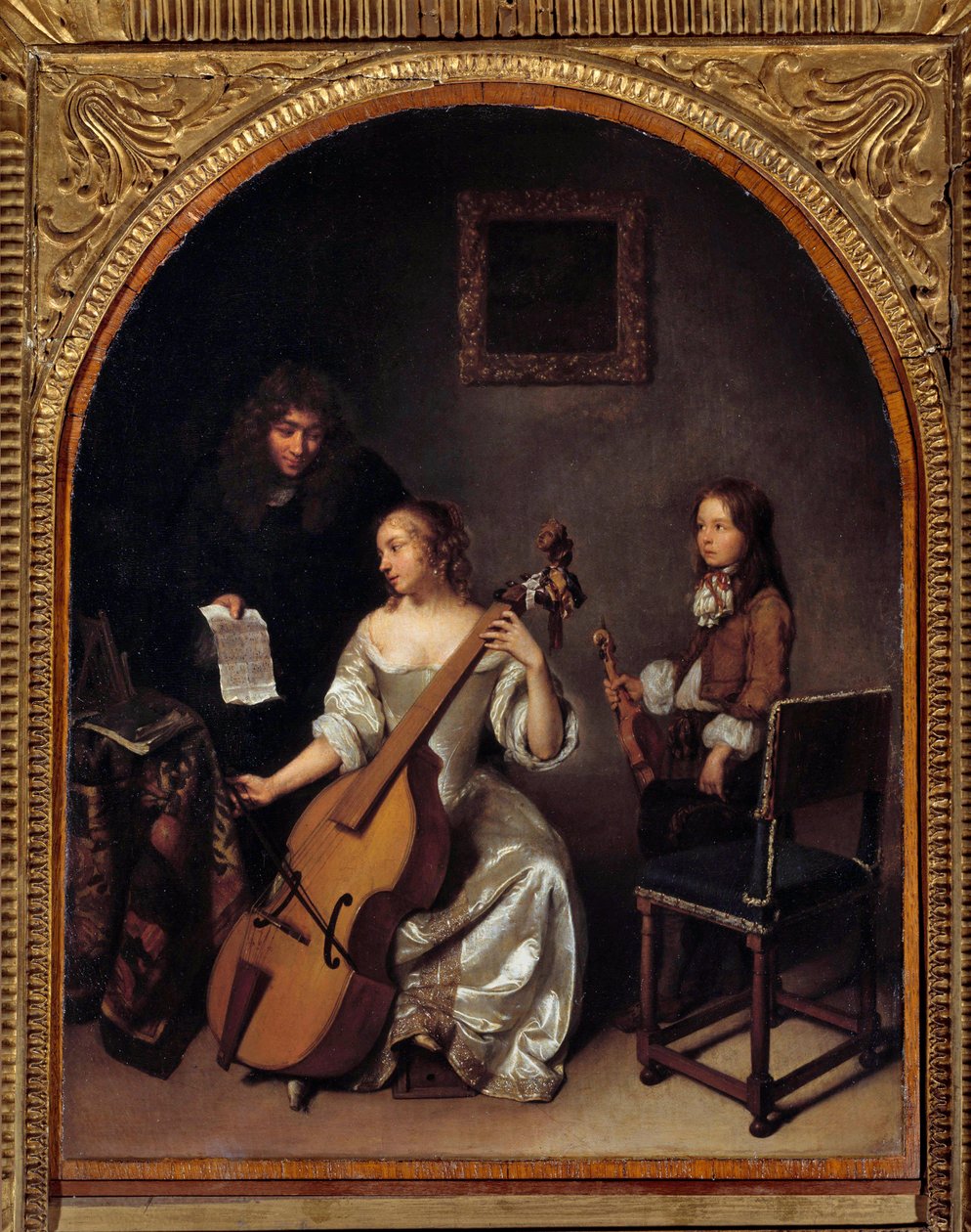La lecon de basse de viole von Caspar Netscher