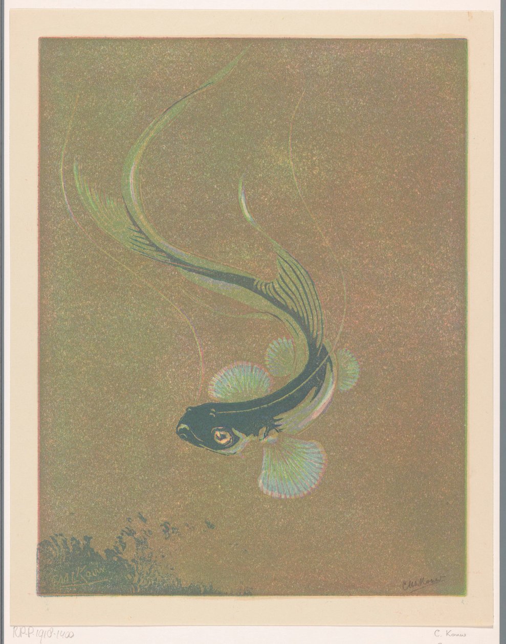 Schwimmender Fisch von Casper M.L. Kouw (signed by artist)