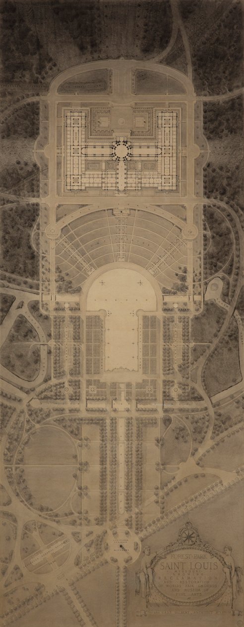Forest Park, Saint Louis, Missouri: Zeigt Wiederherstellung und Restaurierung der Weltausstellungsgelände und des Kunstmuseums von Cass Gilbert