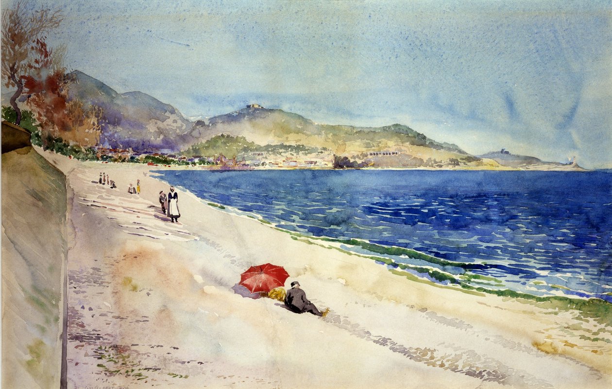 Am Strand unter der Promenade des Anglais, Nizza, Frankreich von Cass Gilbert
