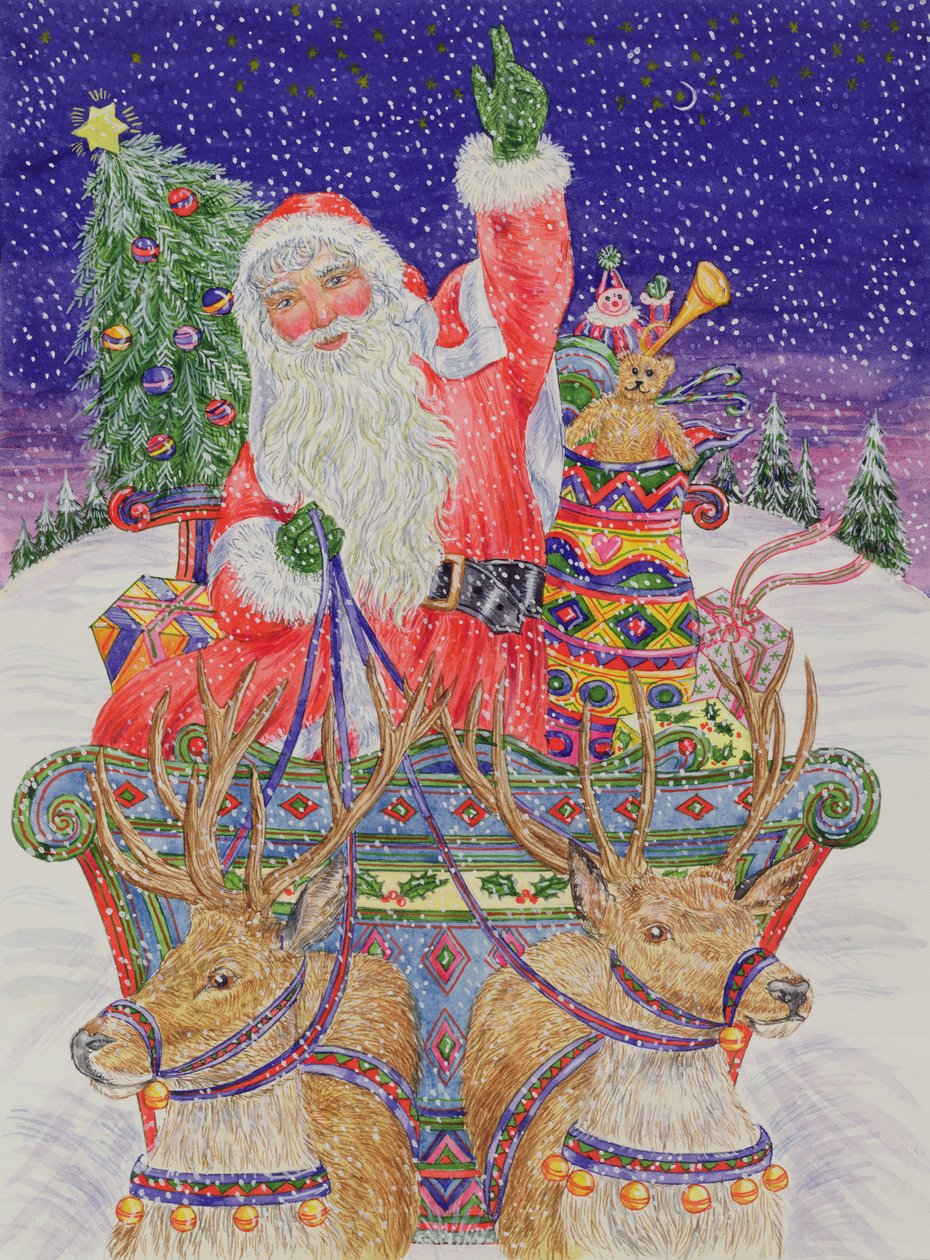 Weihnachtsmann macht sich an Heiligabend auf den Weg von Catherine Bradbury