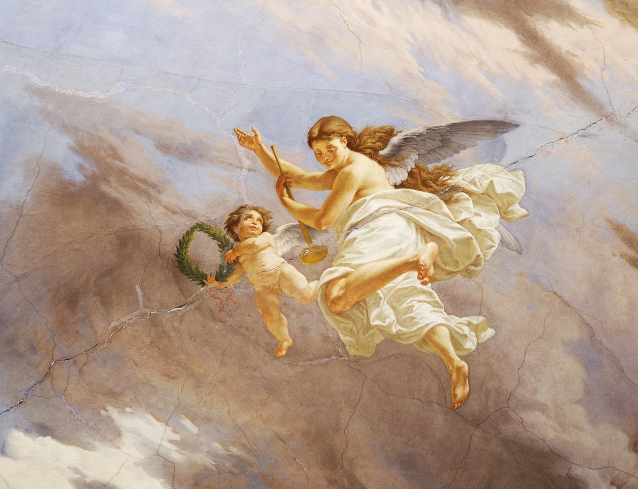 Detail (Allegorie Italiens), Fresko von Cesare Mariani, Decke, Saal der Mehrheit, Palazzo delle Finanze, Rom, Italien von Cesare Mariani