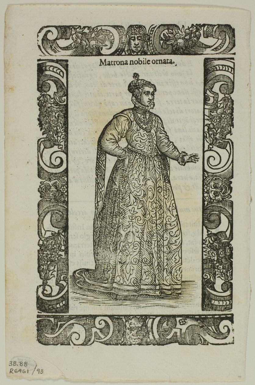 Blatt aus Habiti antichi e moderni, Tafel 93 aus Holzschnitten aus Büchern des XVI. Jahrhunderts von Cesare Vecellio