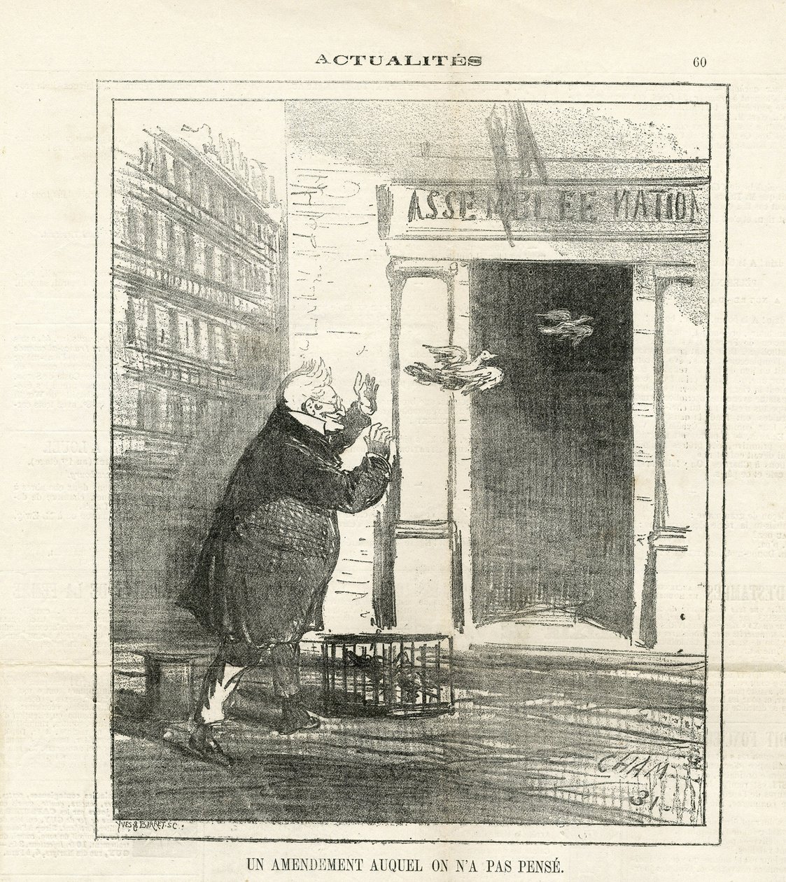 Illustration von Cham in Le Charivari von Amédée de Noé