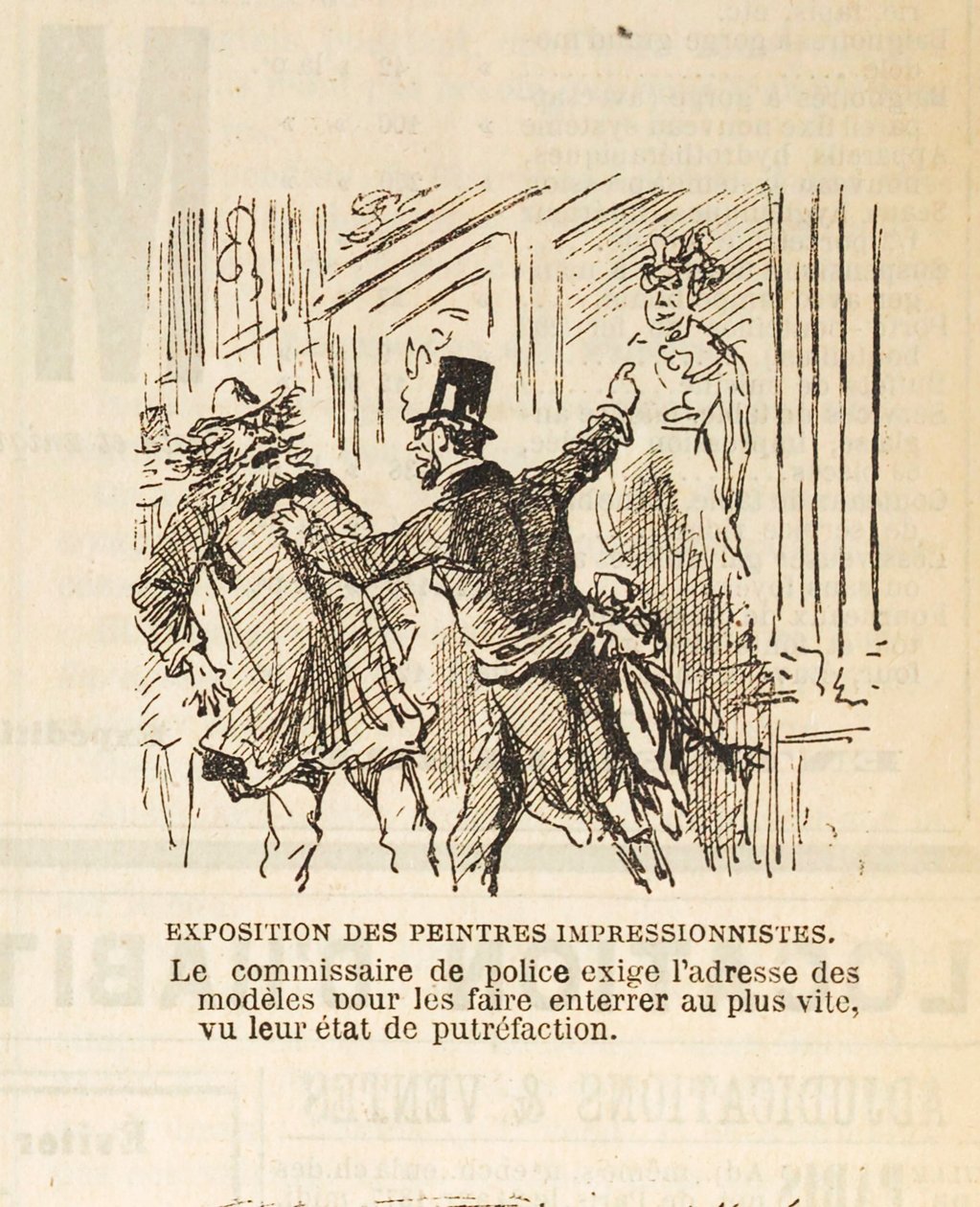 Der Polizeikommissar verlangt die Adresse der Modelle, um sie zu beerdigen..., 1877 von Cham