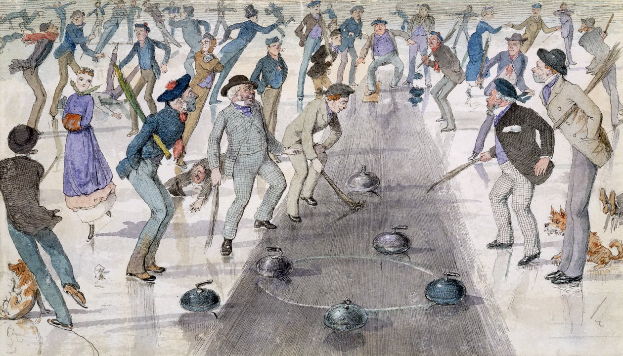 Curling-Match auf dem Duddingston Loch von Charles Altamont Doyle