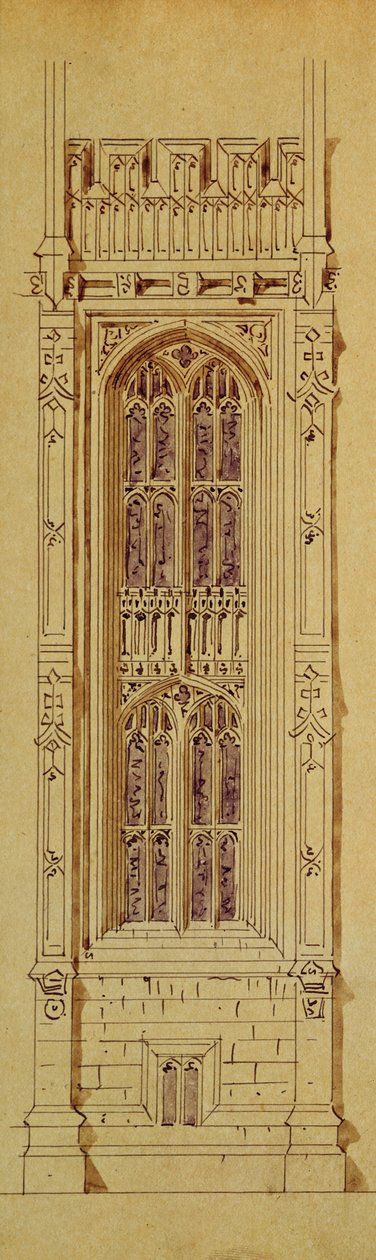 Turmdesign, aus einem Ordner mit Zeichnungen des neuen Palastes von Westminster von Charles Barry