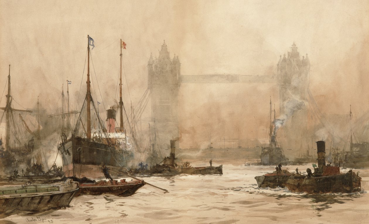 Tower Bridge vom Cherry Garden Pier, um 1900 von Charles Edward Dixon