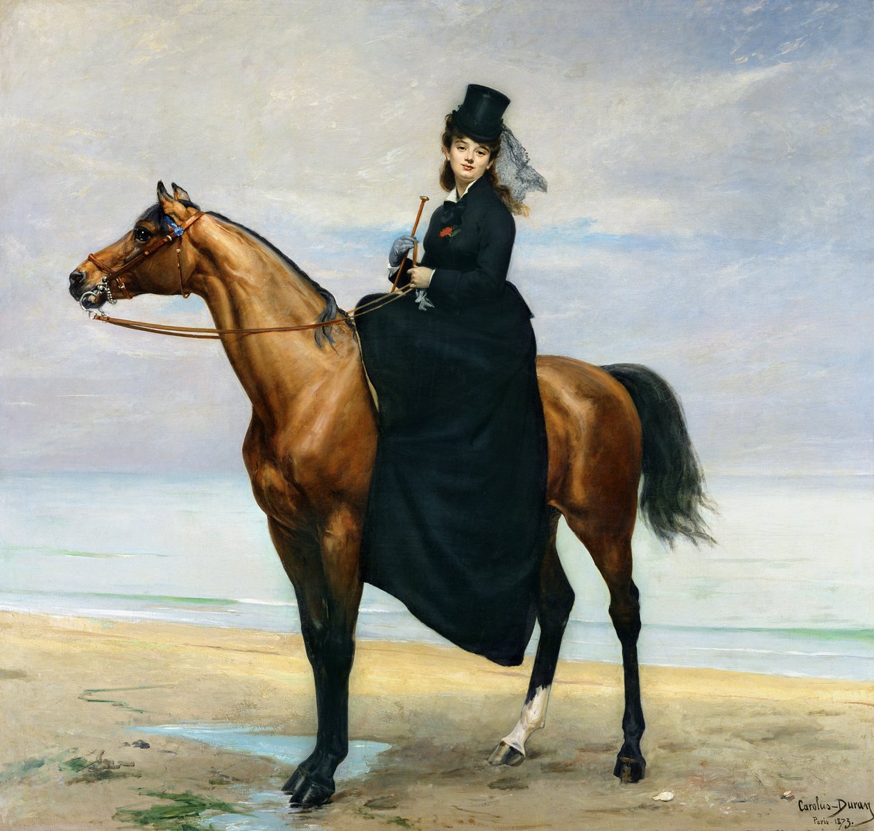 Reiterporträt von Mademoiselle Croizette, 1873 von Charles Emile Auguste Carolus Duran