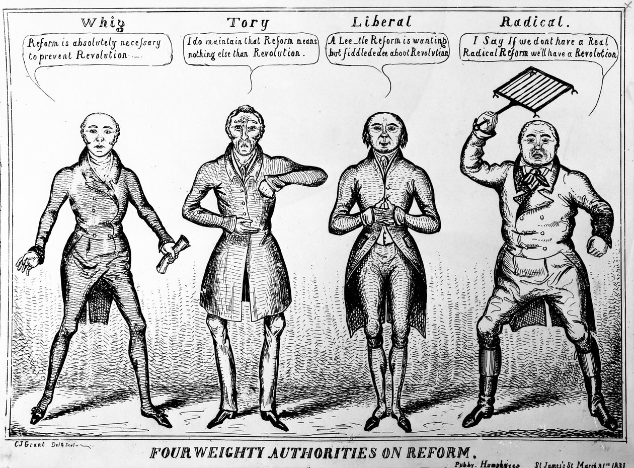 Vier gewichtige Autoritäten zur Reform, 1831 von Charles Jameson Grant