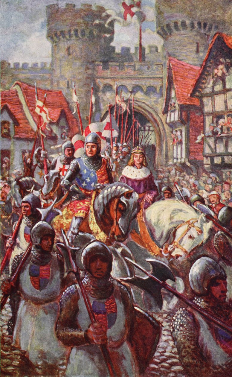 Edward V. reitet mit Herzog Richard nach London, 1483, Illustration aus 