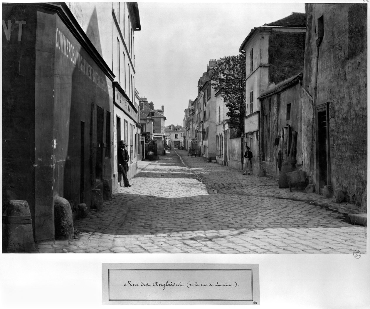 Rue des Anglaises, von der rue de Lourcine, Paris, 1858-78 von Charles Marville