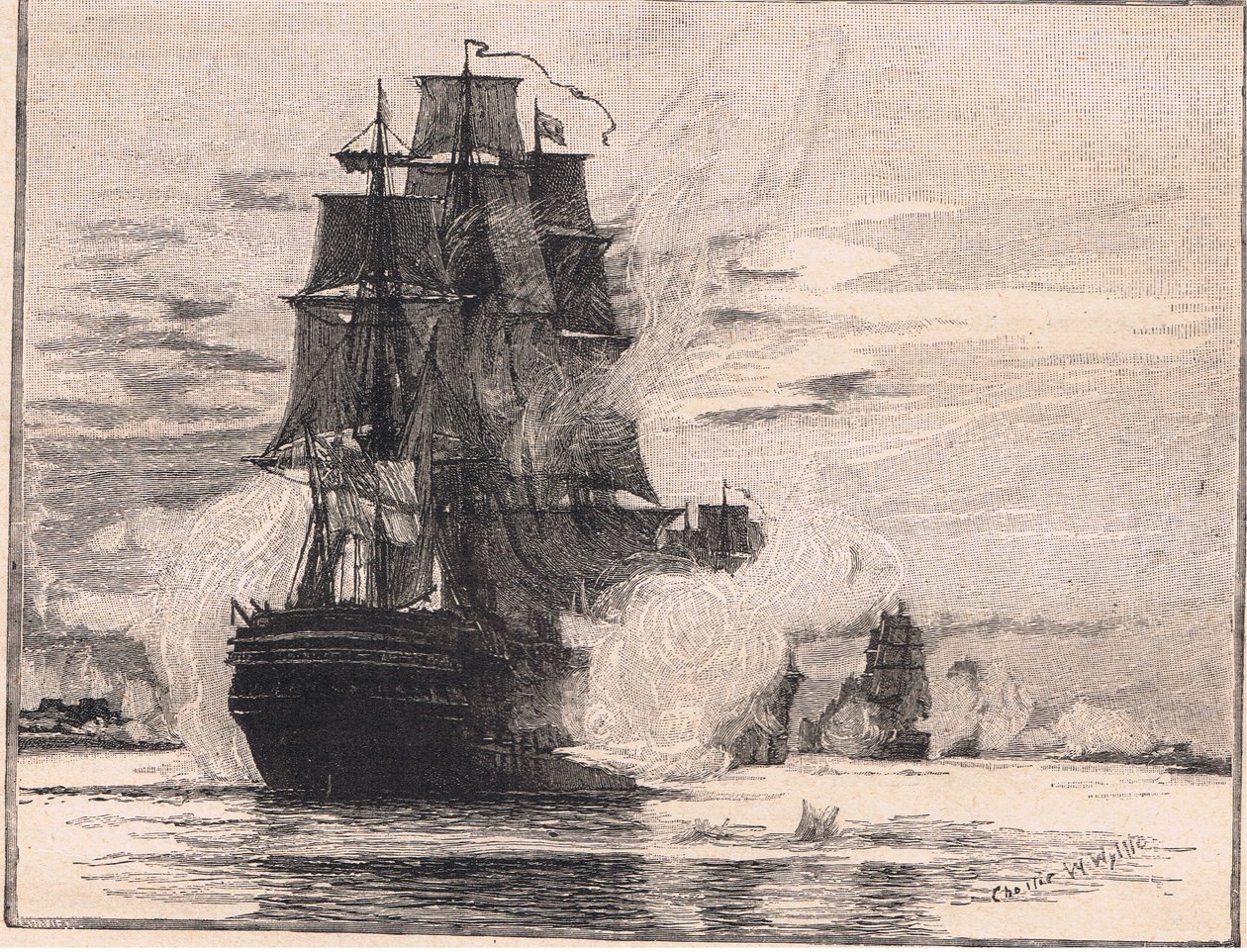 Die britische Flotte passiert die Dardanellen 1807 von Charles William Wyllie