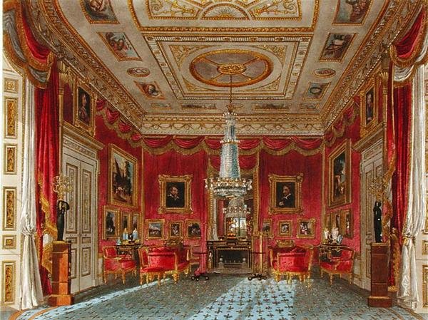 Das Rose Satin Drawing Room, Carlton House, aus 