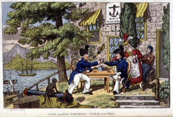 Die Navy Tavern, Gibraltar, Tafel aus 