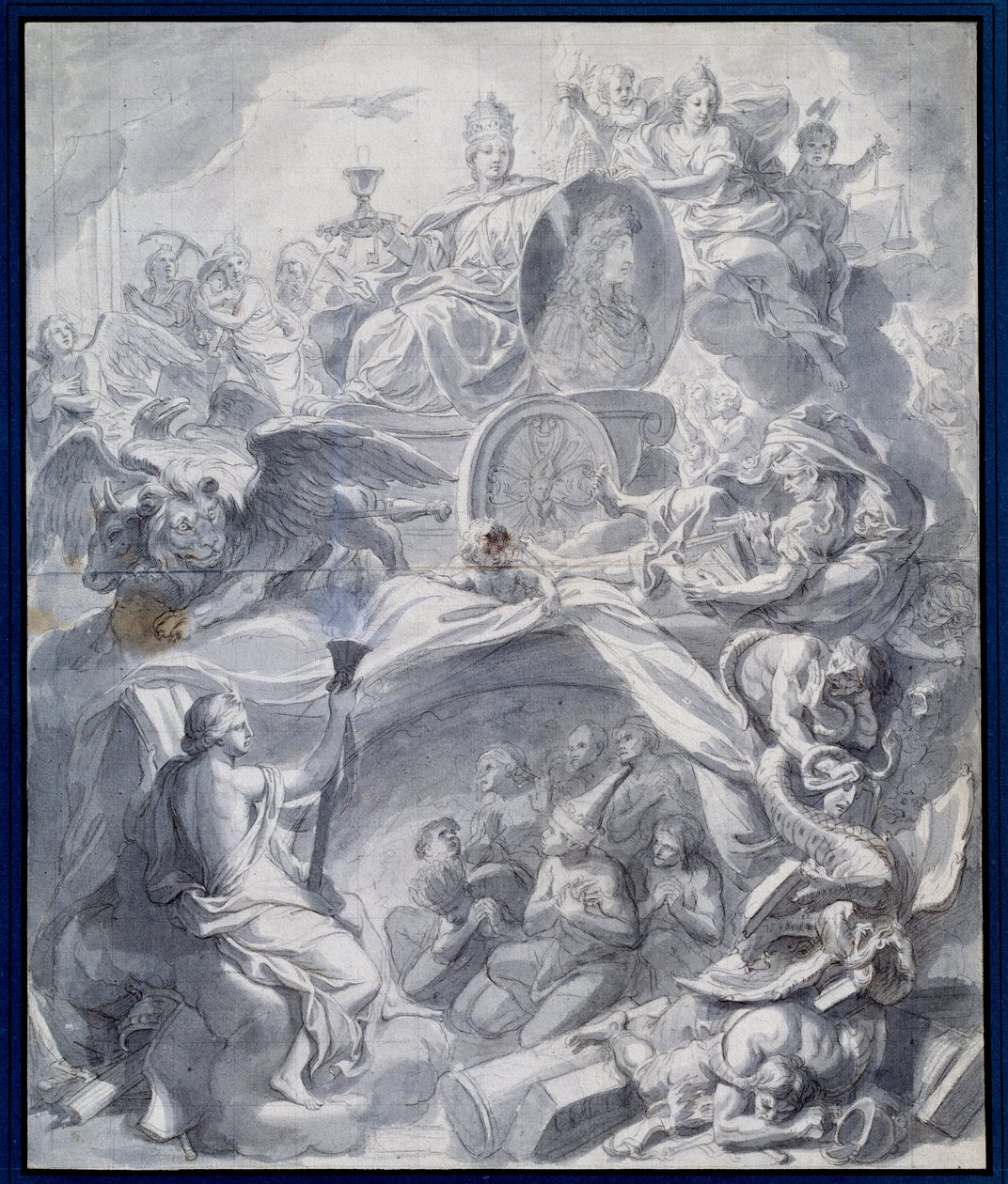 Allegorie: „Die siegreiche Kirche der Häresie oder der Triumph der Religion“ von Charles (studio of ) Le Brun