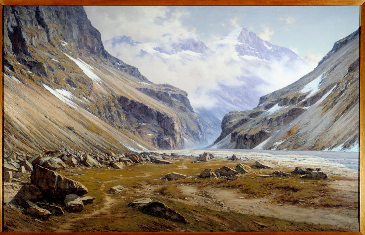 Das Tal des Veneon bei Saint Christophe en Oisans in den Alpen von Charles Alexandre Bertier