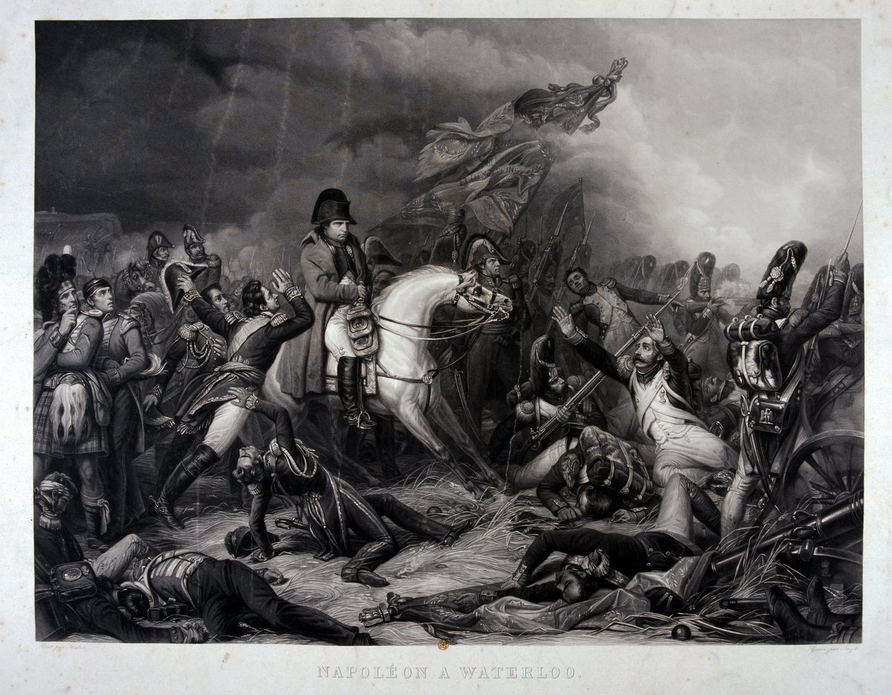 Napoleon (1769-1821) in der Schlacht von Waterloo, 1815 von Carl von Steuben
