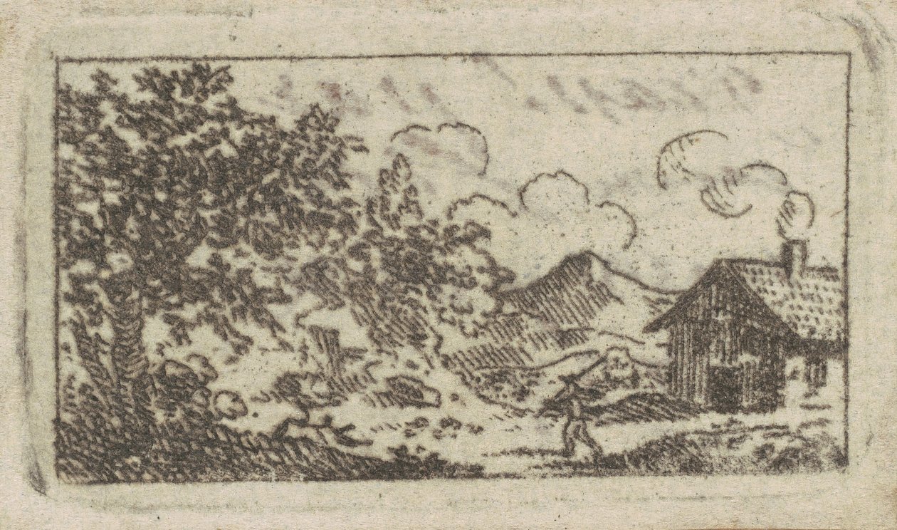 Landschaft mit Haus von Charles B. J. Févret de Saint Mémin