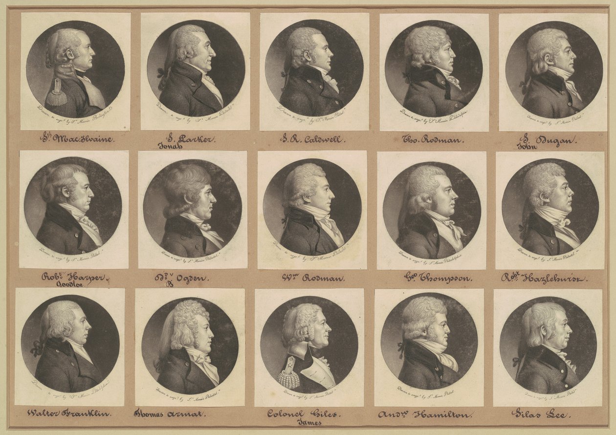 Saint-Mémin Sammlung von Porträts, Gruppe 12 von Charles B. J. Févret de Saint Mémin