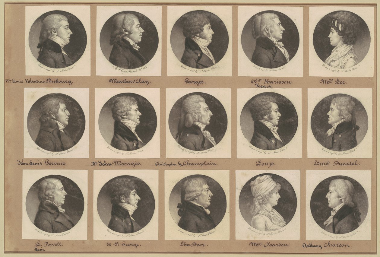 Saint-Mémin Sammlung von Porträts, Gruppe 15 von Charles B. J. Févret de Saint Mémin