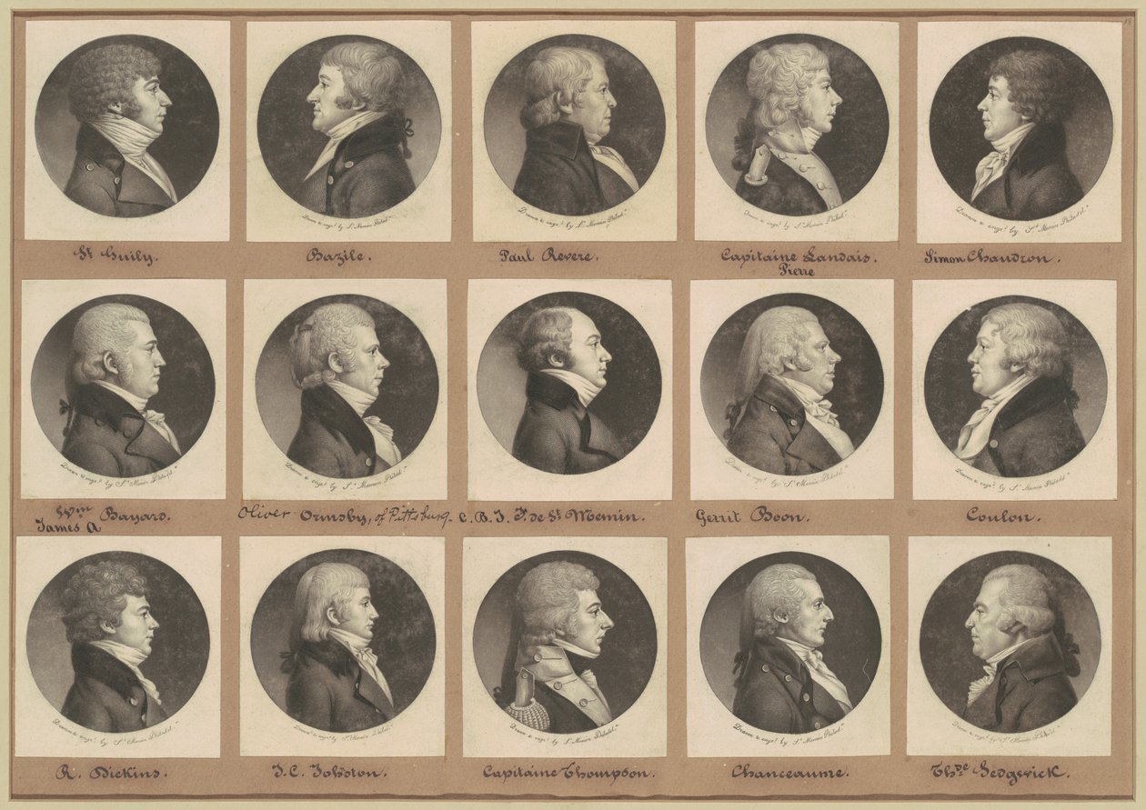 Saint-Mémin Sammlung von Porträts, Gruppe 18 von Charles B. J. Févret de Saint Mémin