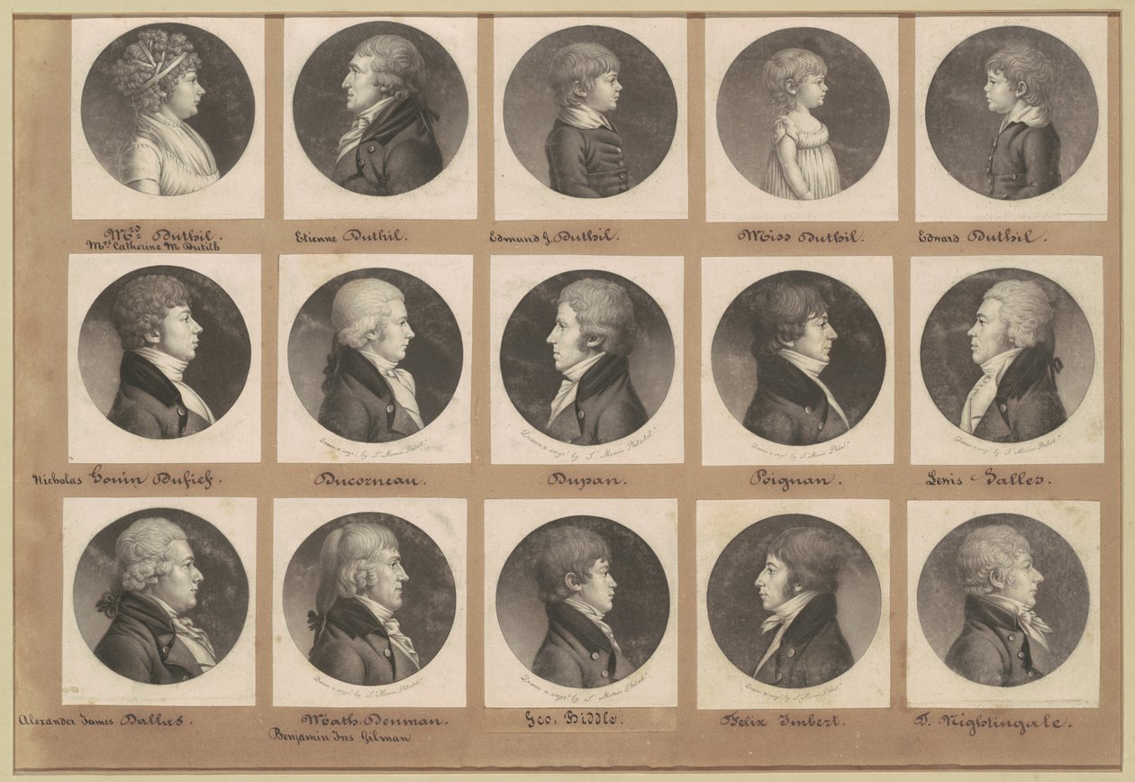 Saint-Mémin Sammlung von Porträts, Gruppe 19 von Charles B. J. Févret de Saint Mémin
