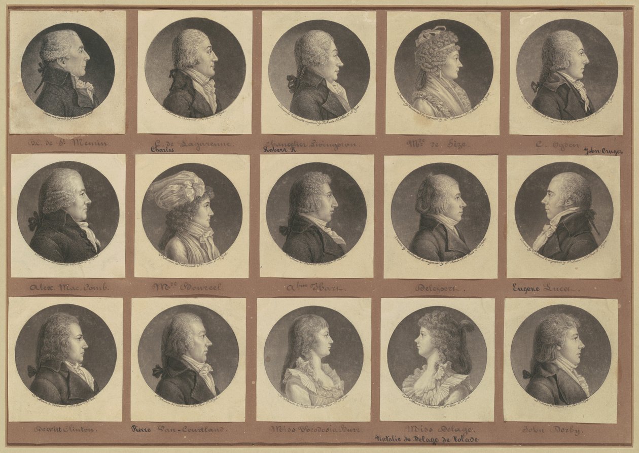 Saint-Mémin Sammlung von Porträts, Gruppe 1 von Charles B. J. Févret de Saint Mémin