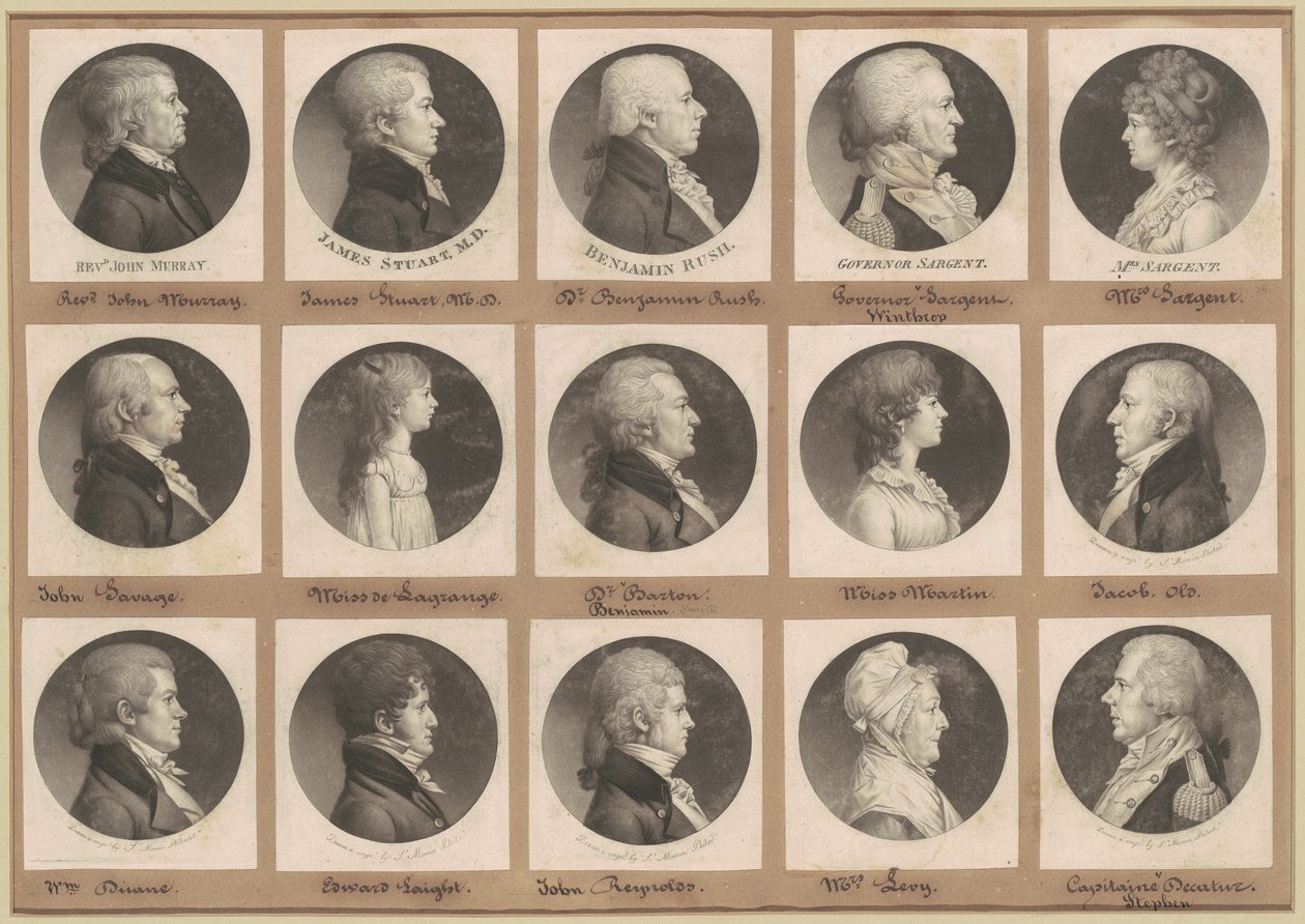 Saint-Mémin Sammlung von Porträts, Gruppe 24 von Charles B. J. Févret de Saint Mémin